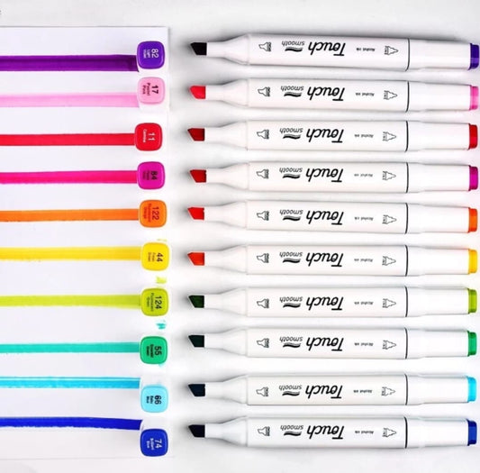 12 shade touch cool markers