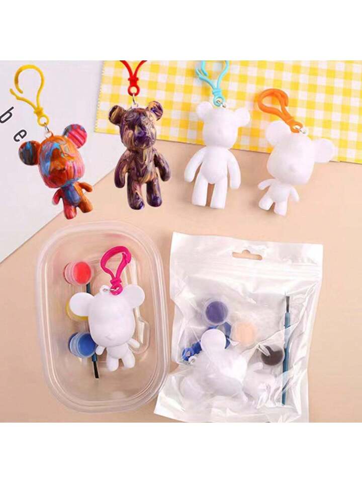 DIY colouring keychain for kids birthday gift