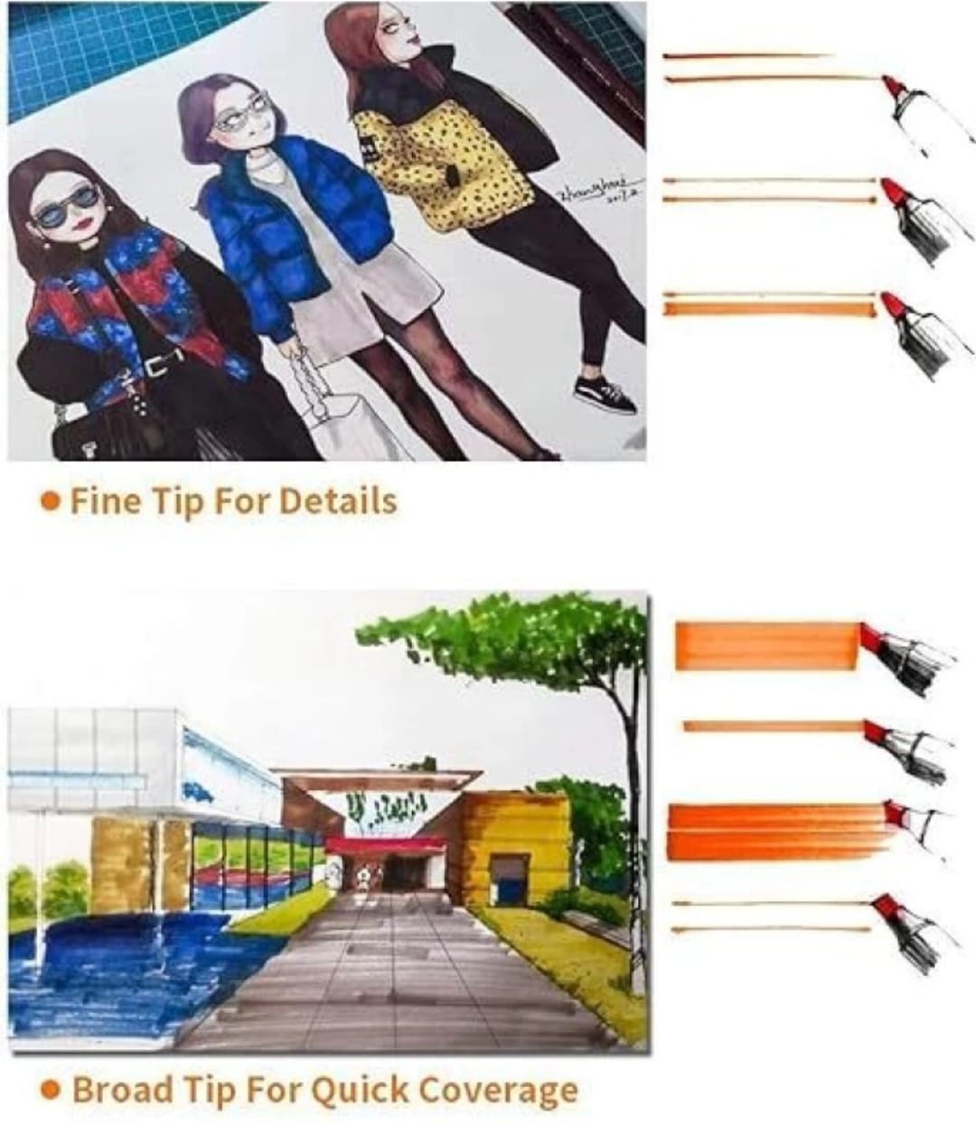 12 shade touch cool markers