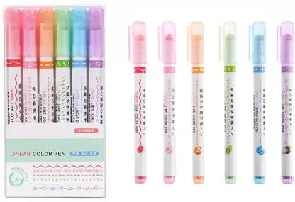 Linear Roller Color Pens with 6 Different Curve Shapes