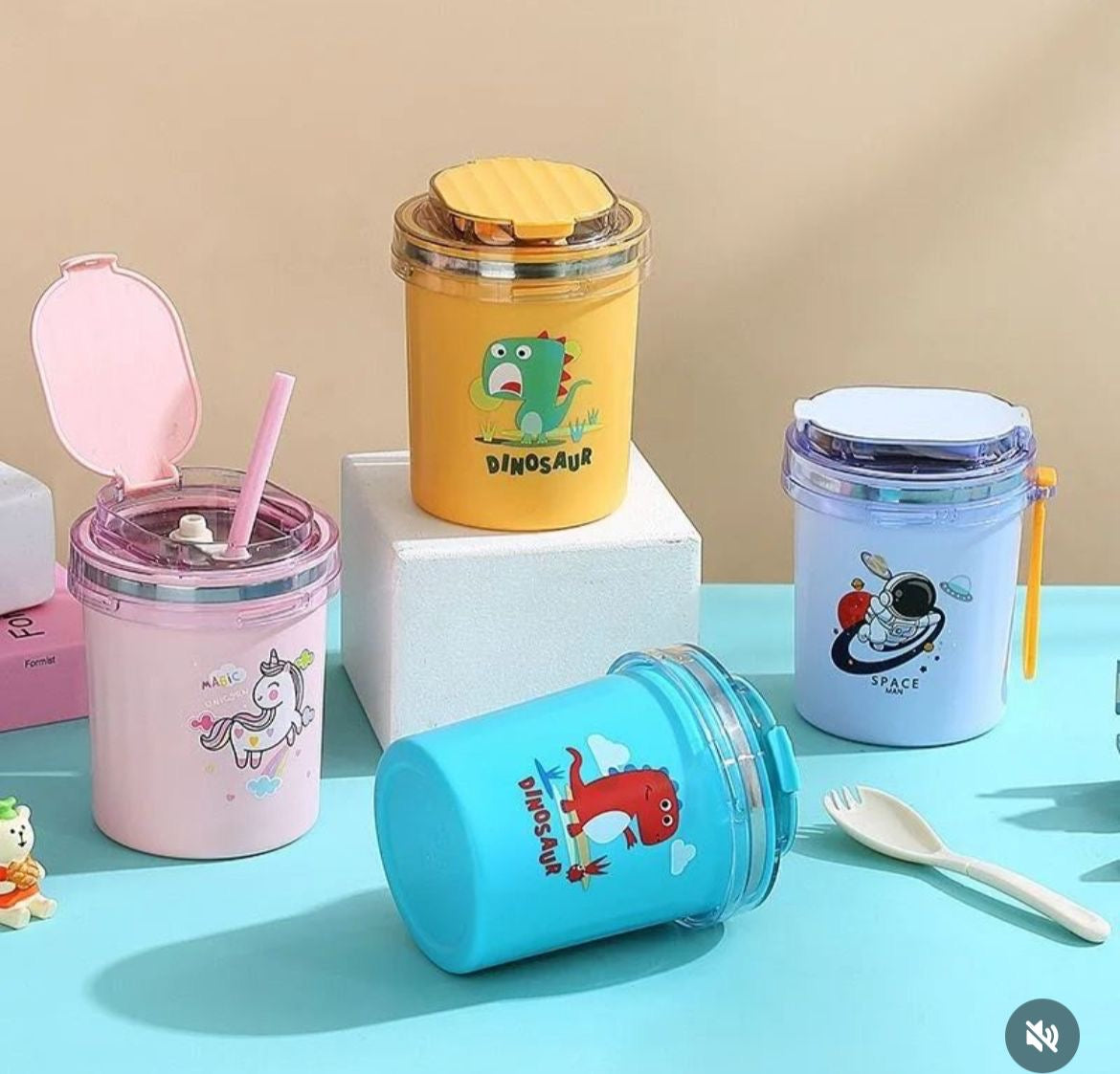 Cartoon Printed Stainless Steel Cup/Mug ( 530ml )