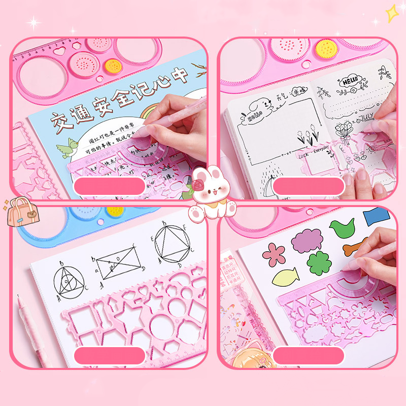 Kawaii Drawing Ruler Set of 7+1