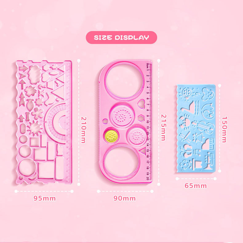 Kawaii Drawing Ruler Set of 7+1
