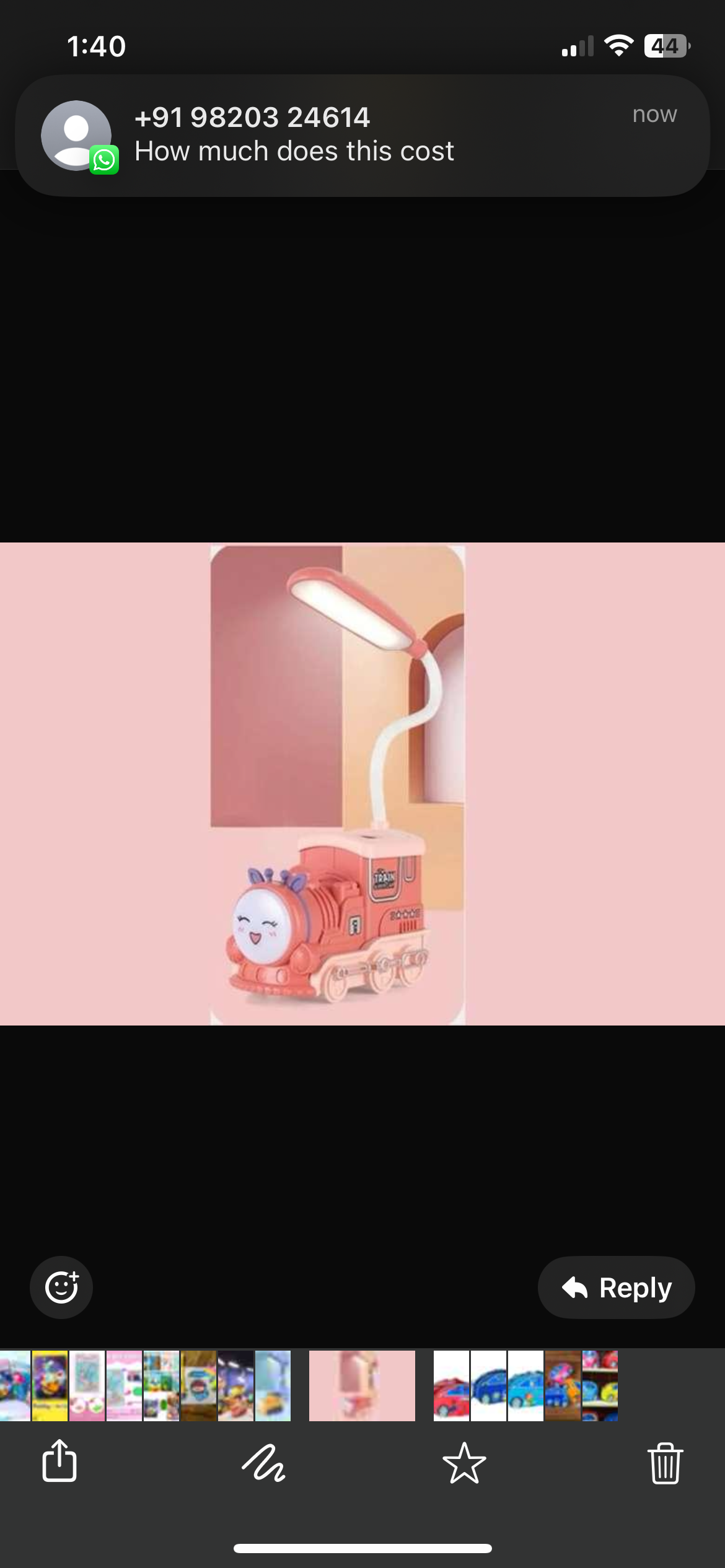 Train Desk lamp with penstand