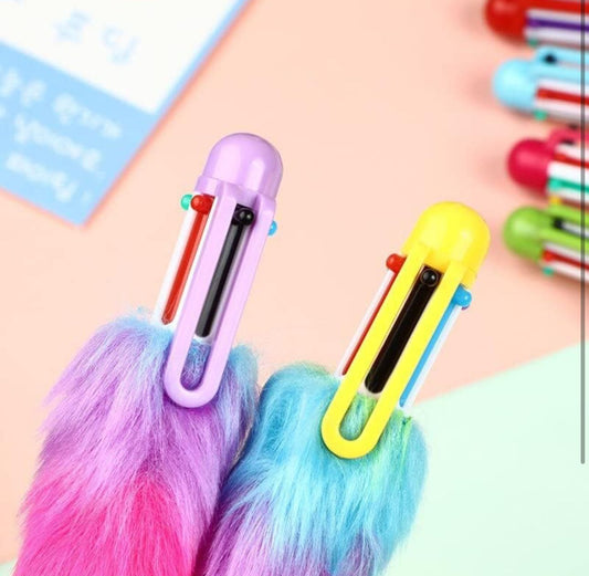 6 in 1 Unicorn Fur Ballpoint Color