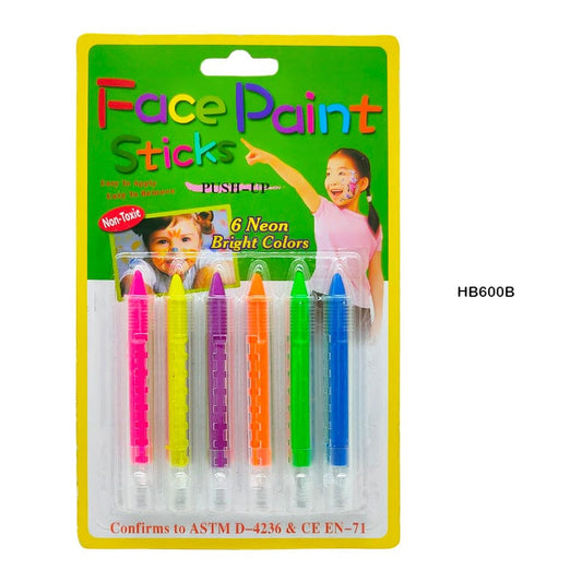 Face Paint Stick 6 Neon Color Push-Up