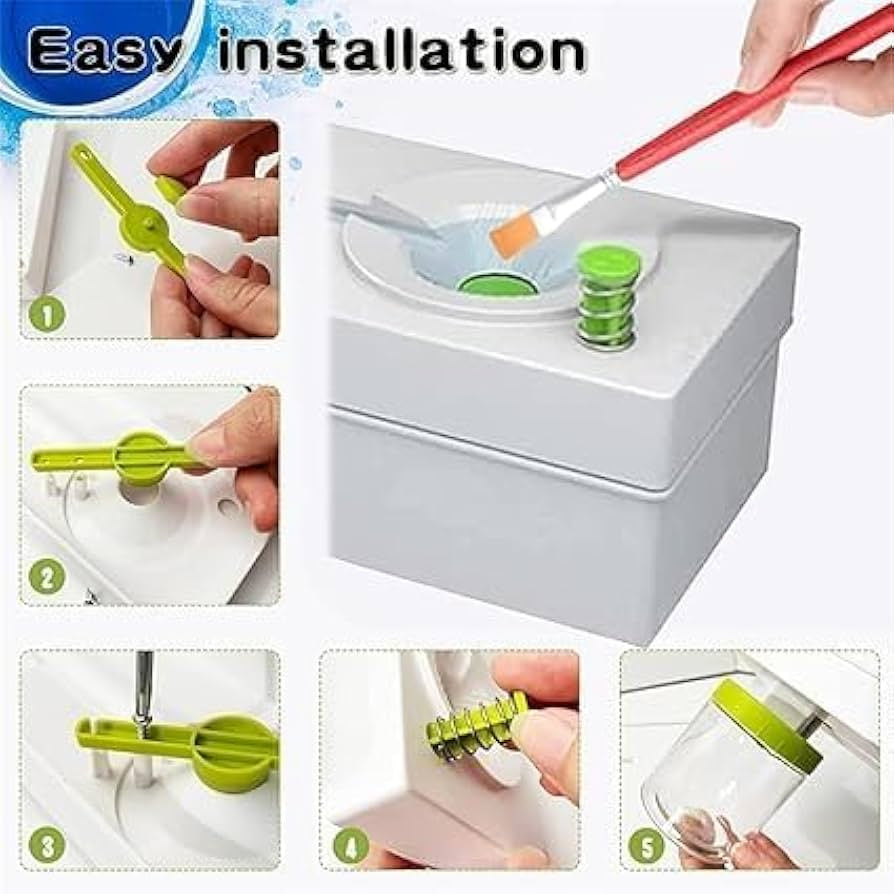 Paint Brush Cleaner Set - Brush Rinser Auto Water Dispensing for Plastic, Watercolor & Water-Based Paints, Paint Brush Washer, Painting Water Dispenser