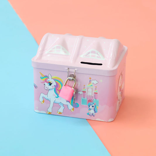 Space & Unicorn Metal Piggy Bank