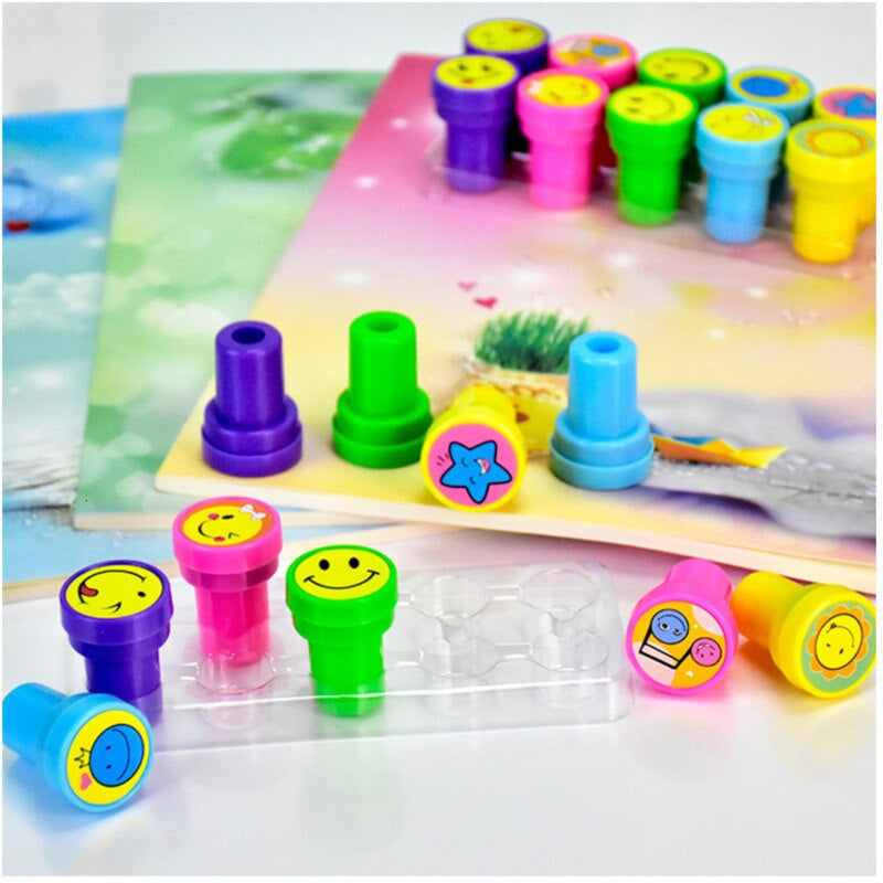 Cartoon Smiley Emoji Stampers for Kids (10 Pcs)
