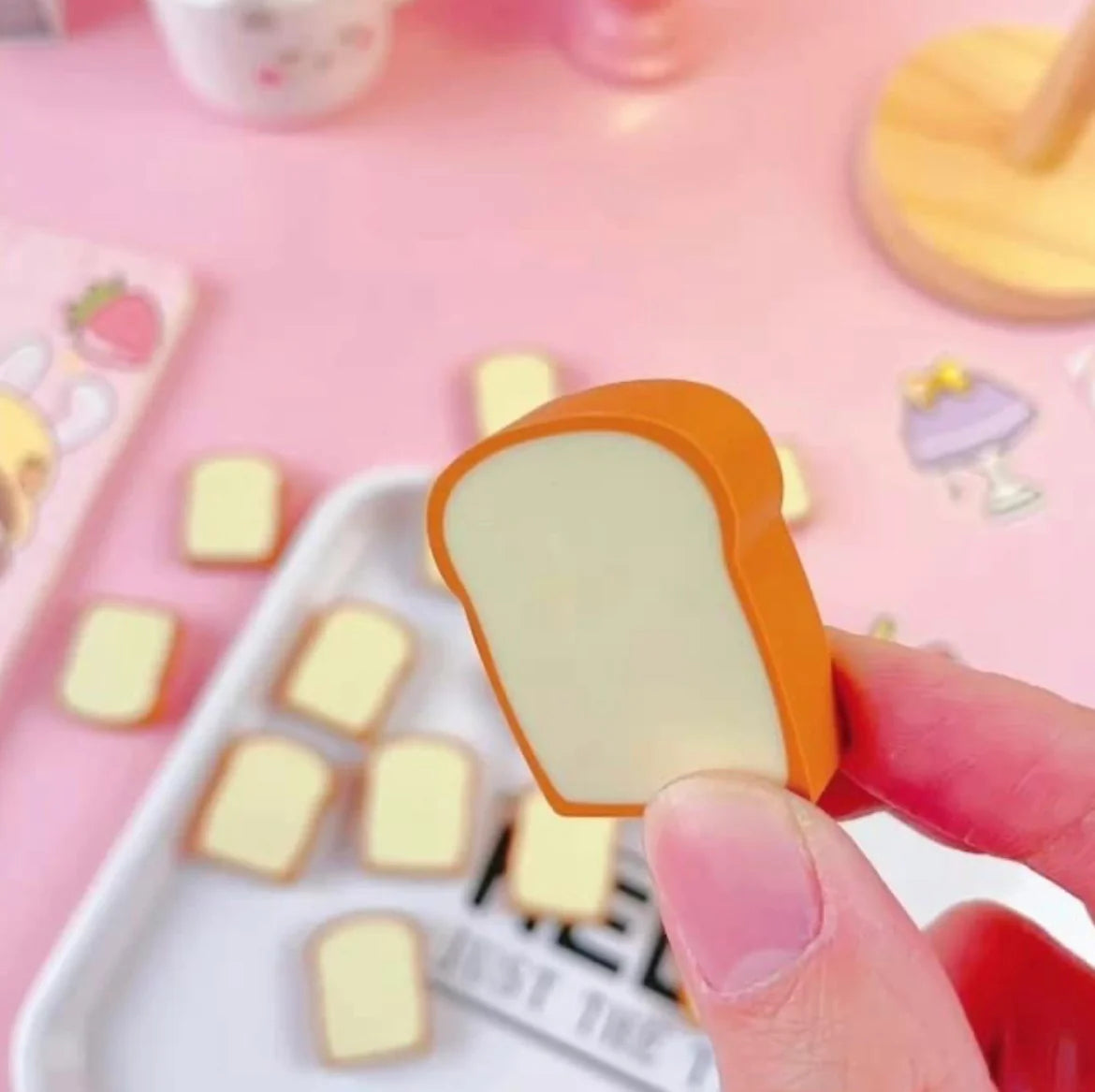Toast Bread Eraser | Toast Eraser (pack of 4 mini erasers)