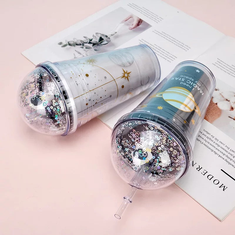 Space and Astronaut Sipper with Straw