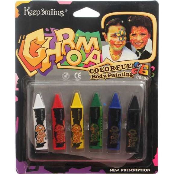 Face paint colors consisting of 6 pieces