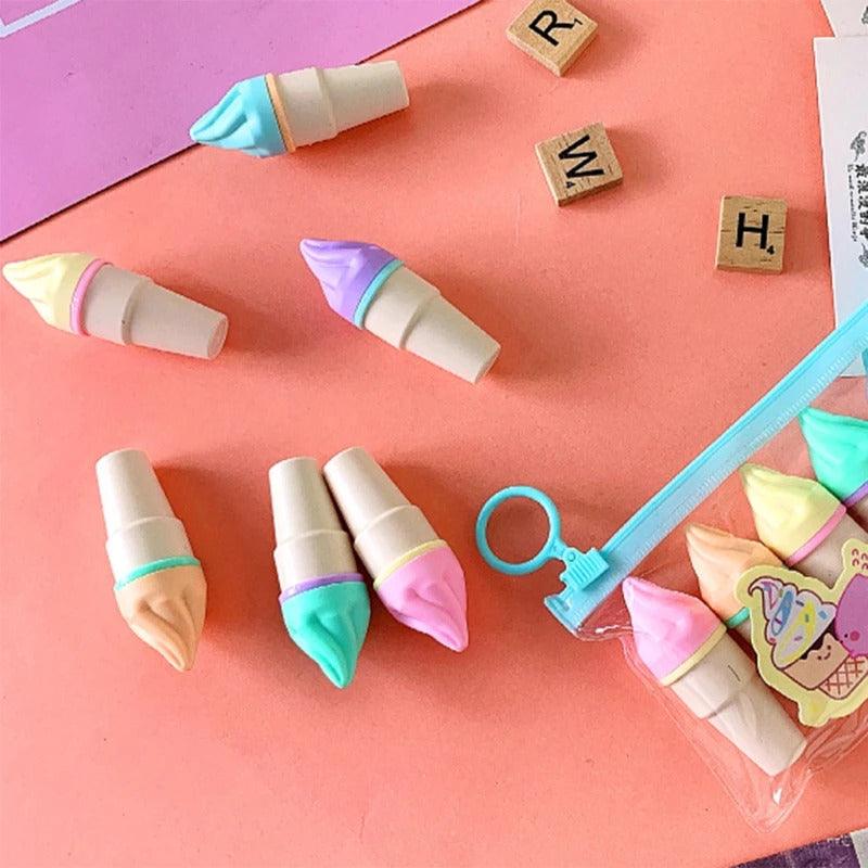 Ice Cream Shape Highlighter (Pack of 6 colors)