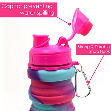 Silicone Expandable and Foldable Water Bottle - 500ml