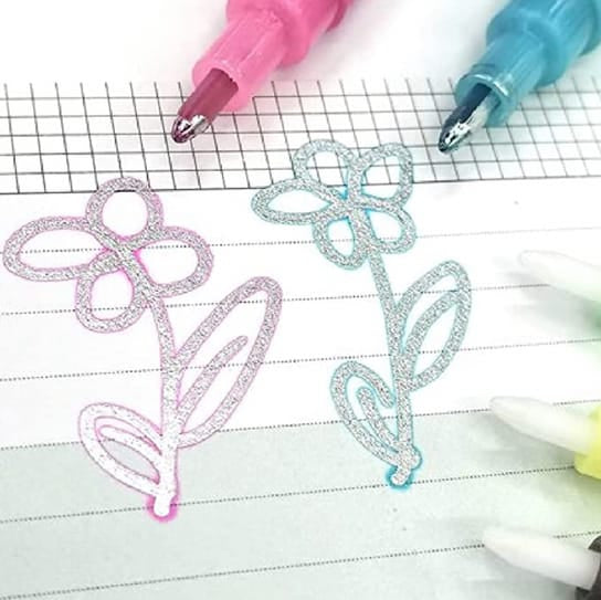 Glitter Outline Marker Pens -Set Of 12 Marker Pens
