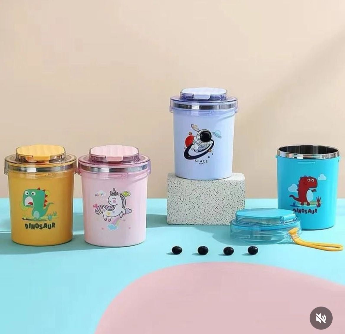 Cartoon Printed Stainless Steel Cup/Mug ( 530ml )