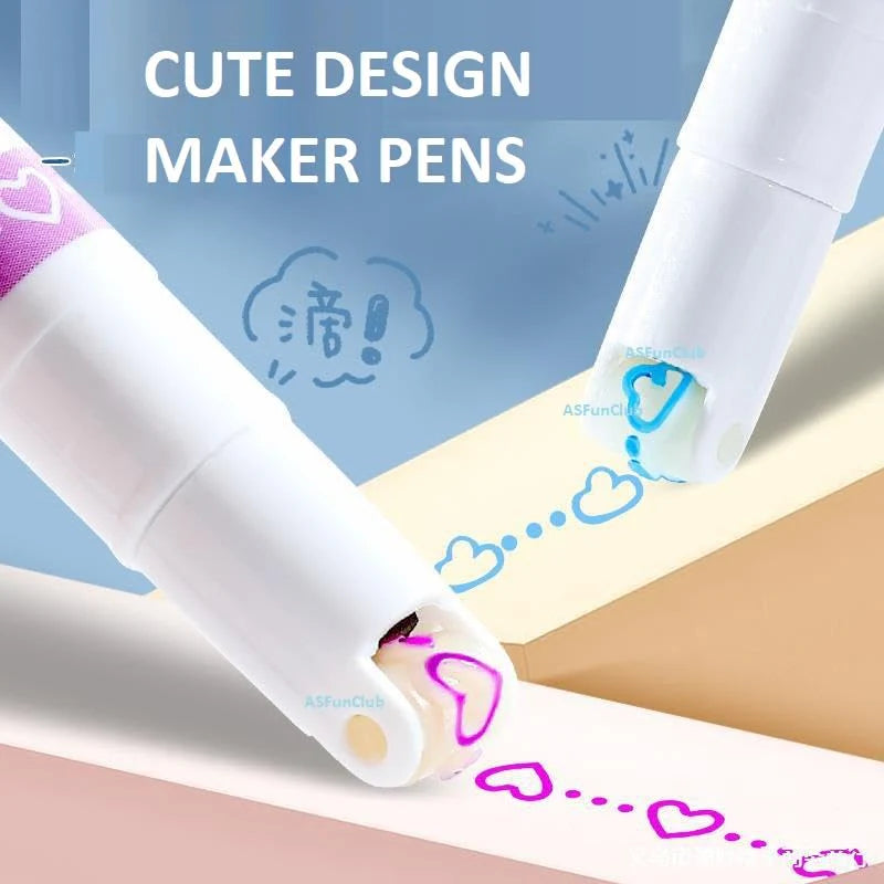 Linear Roller Color Pens with 6 Different Curve Shapes