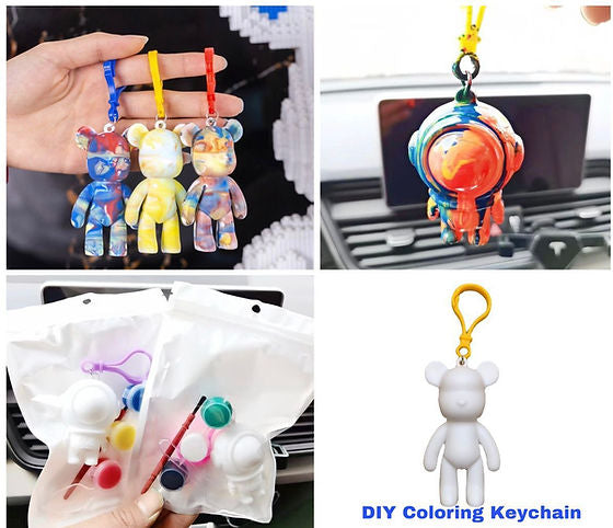 DIY colouring keychain for kids birthday gift
