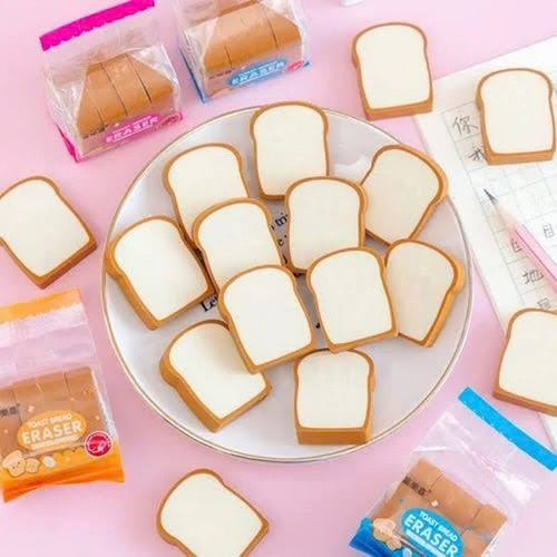 Toast Bread Eraser | Toast Eraser (pack of 4 mini erasers)