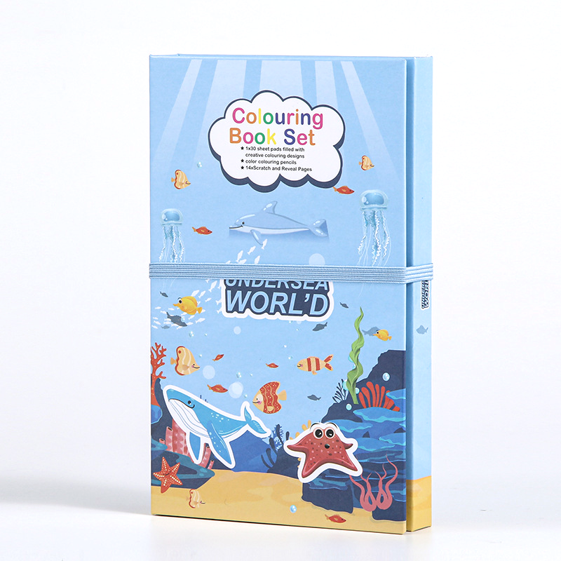 2-in-1 Coloring Book Set: 8 Color Pencils for Scratch & Art!