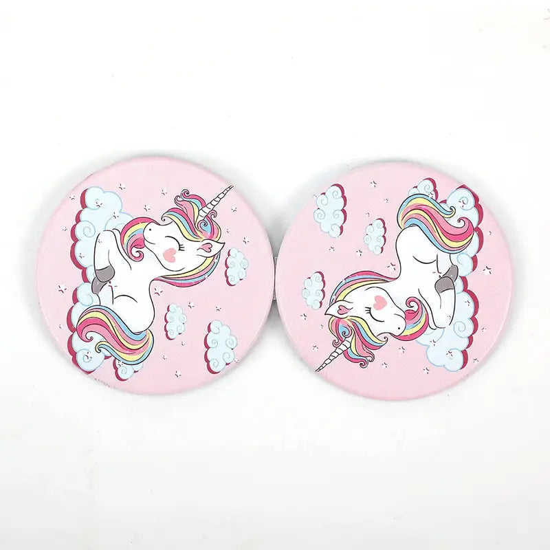 Unicorn Folding Pocket Mirror Rounded Portable Double-Sided Travel Makeup Compact Mirror for Girls
