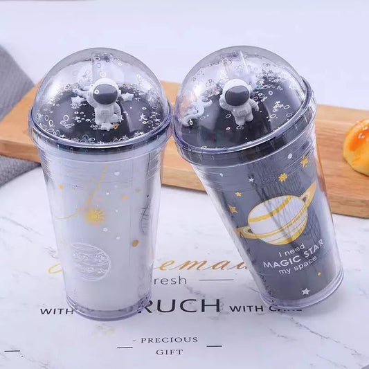 Space and Astronaut Sipper with Straw
