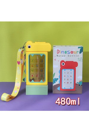 New school children kids plastic water bottle with straw dinosaur water bottle