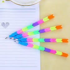 Rocket Shape Design Non-Sharpening Stacking Pencil for Kids, Birthday Party Return Gifts Multicolour Pencils pack of 4