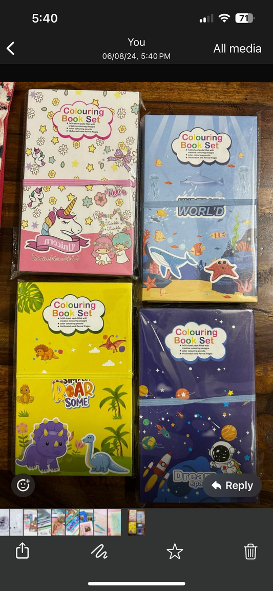 2-in-1 Coloring Book Set: 8 Color Pencils for Scratch & Art!
