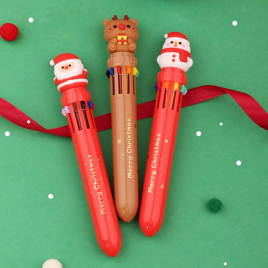 Christmas Doll On Top carnival ten-color hand account High Quality Student Pens 1pc