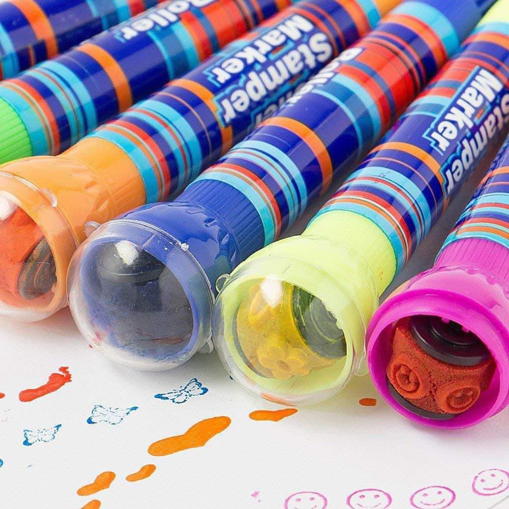 Roller Stamper Marker (6 colour markers pack )