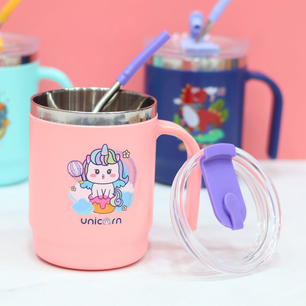 400 ml Steel Insulated Handle Mug With Straw
