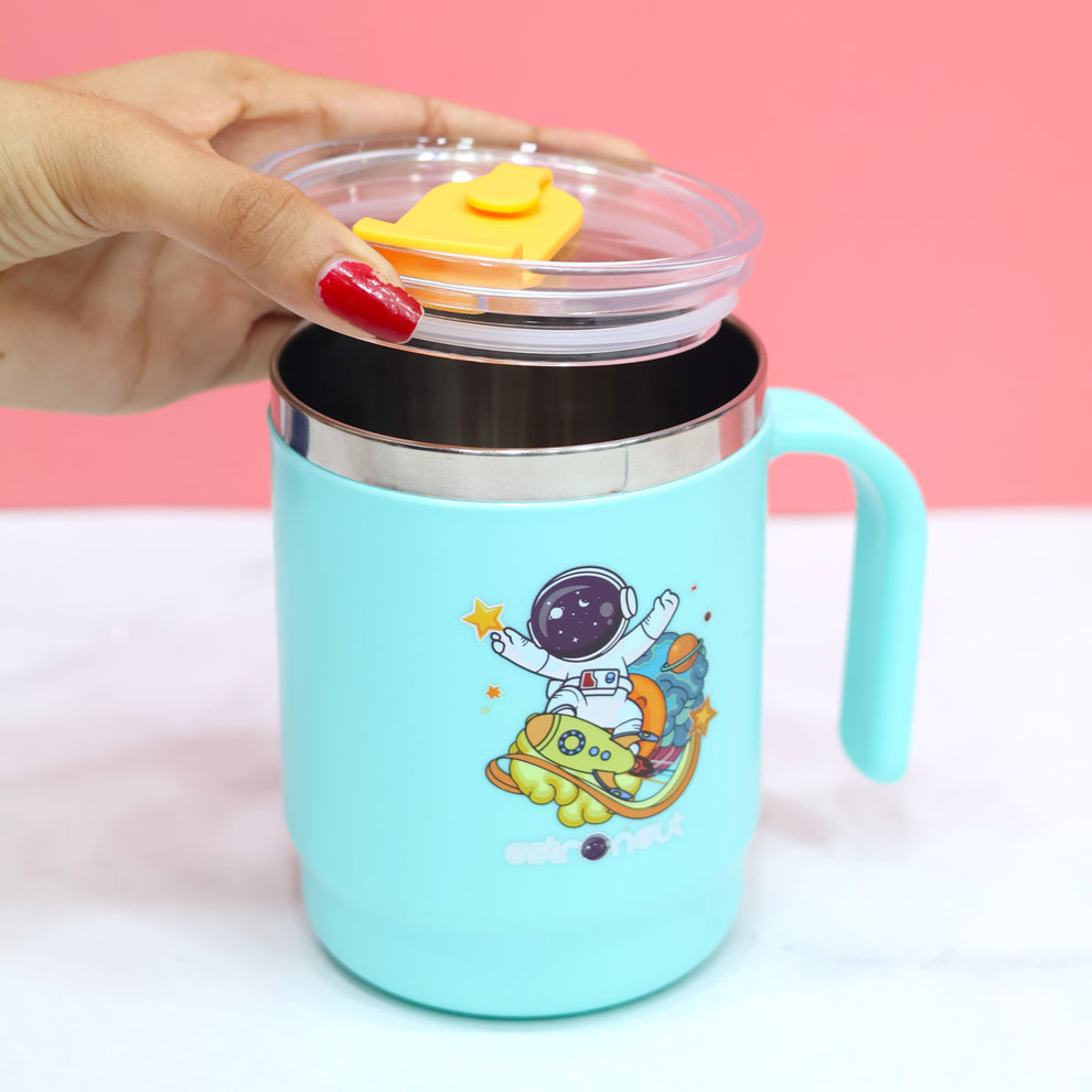 400 ml Steel Insulated Handle Mug With Straw