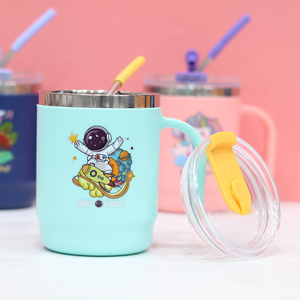 400 ml Steel Insulated Handle Mug With Straw