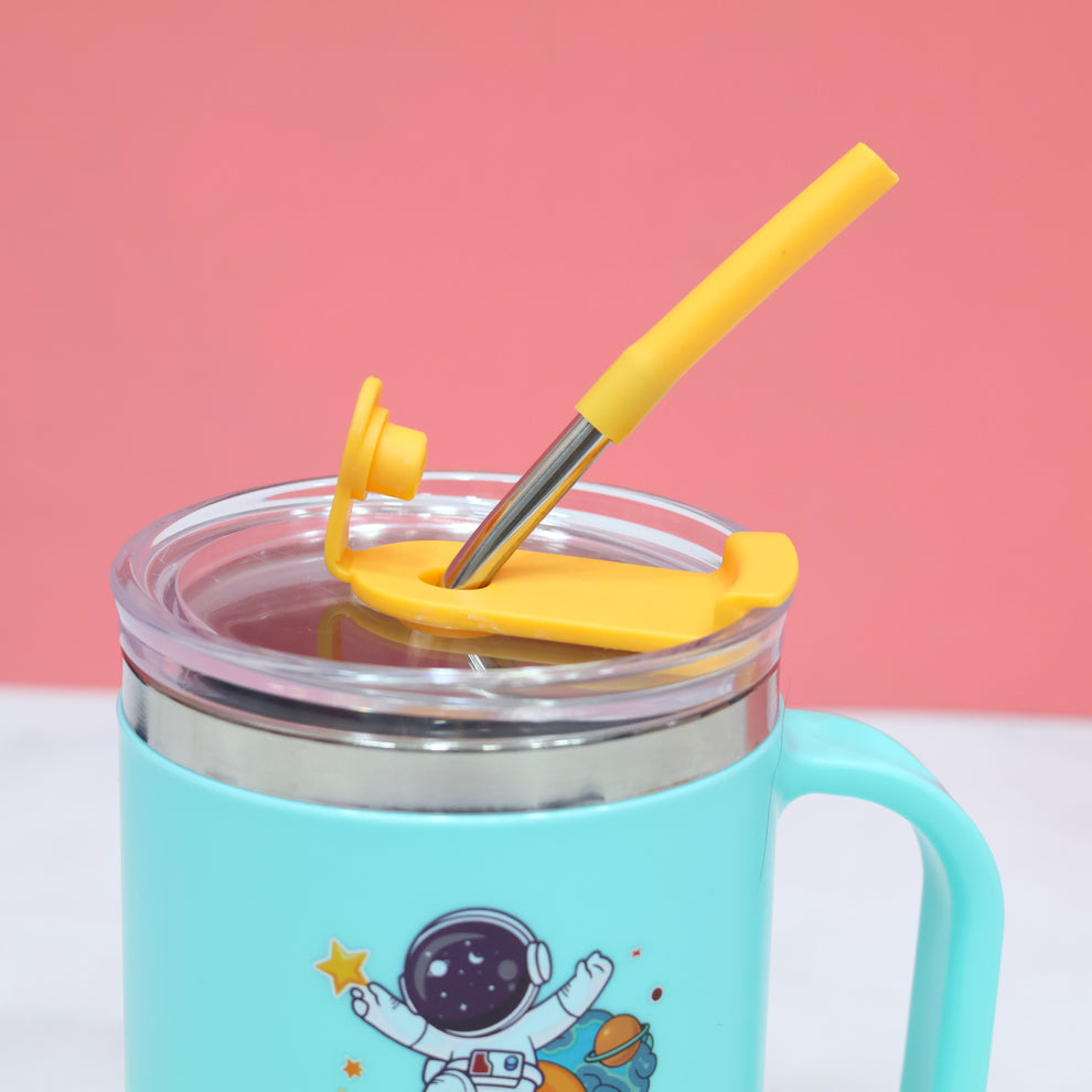 400 ml Steel Insulated Handle Mug With Straw