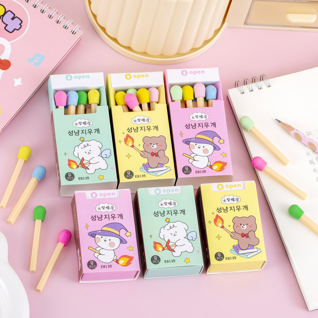 Match Stick Erasers