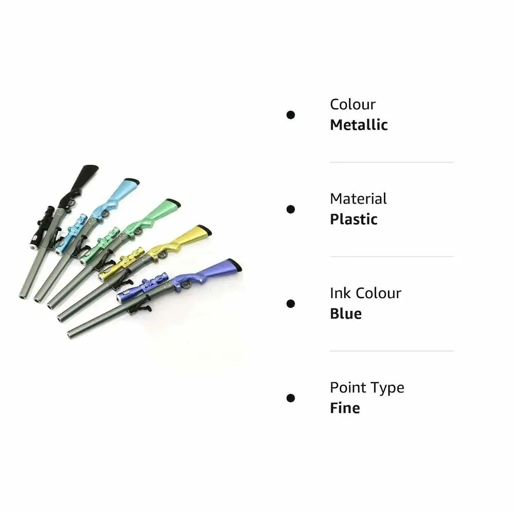 PASS & PLAY APCATIO Game Gun Pens Sniper Rifle Gel Pen Neutral Pen 0.5mm for Writing Gifts Kids Toys Pen Novelty Stationery Supplies With Torch Light