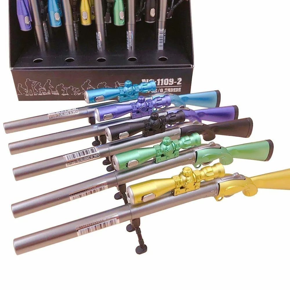 PASS & PLAY APCATIO Game Gun Pens Sniper Rifle Gel Pen Neutral Pen 0.5mm for Writing Gifts Kids Toys Pen Novelty Stationery Supplies With Torch Light