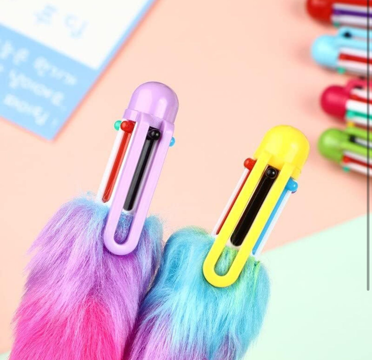 6 in 1 Unicorn Fur Ballpoint Color